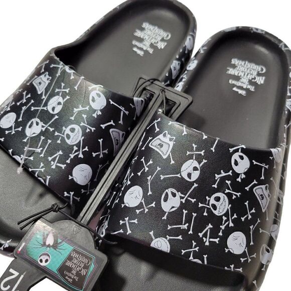 Disney Nightmare Before Christmas Slides Mens 12 Sandal Shoes Jack Skellington - Picture 4 of 12